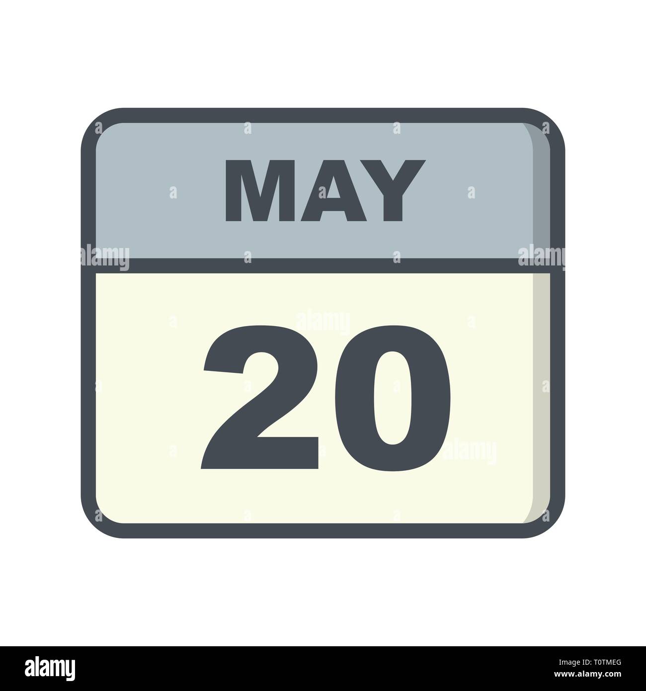 May 20th Date on a Single Day Calendar Stock Photo Alamy