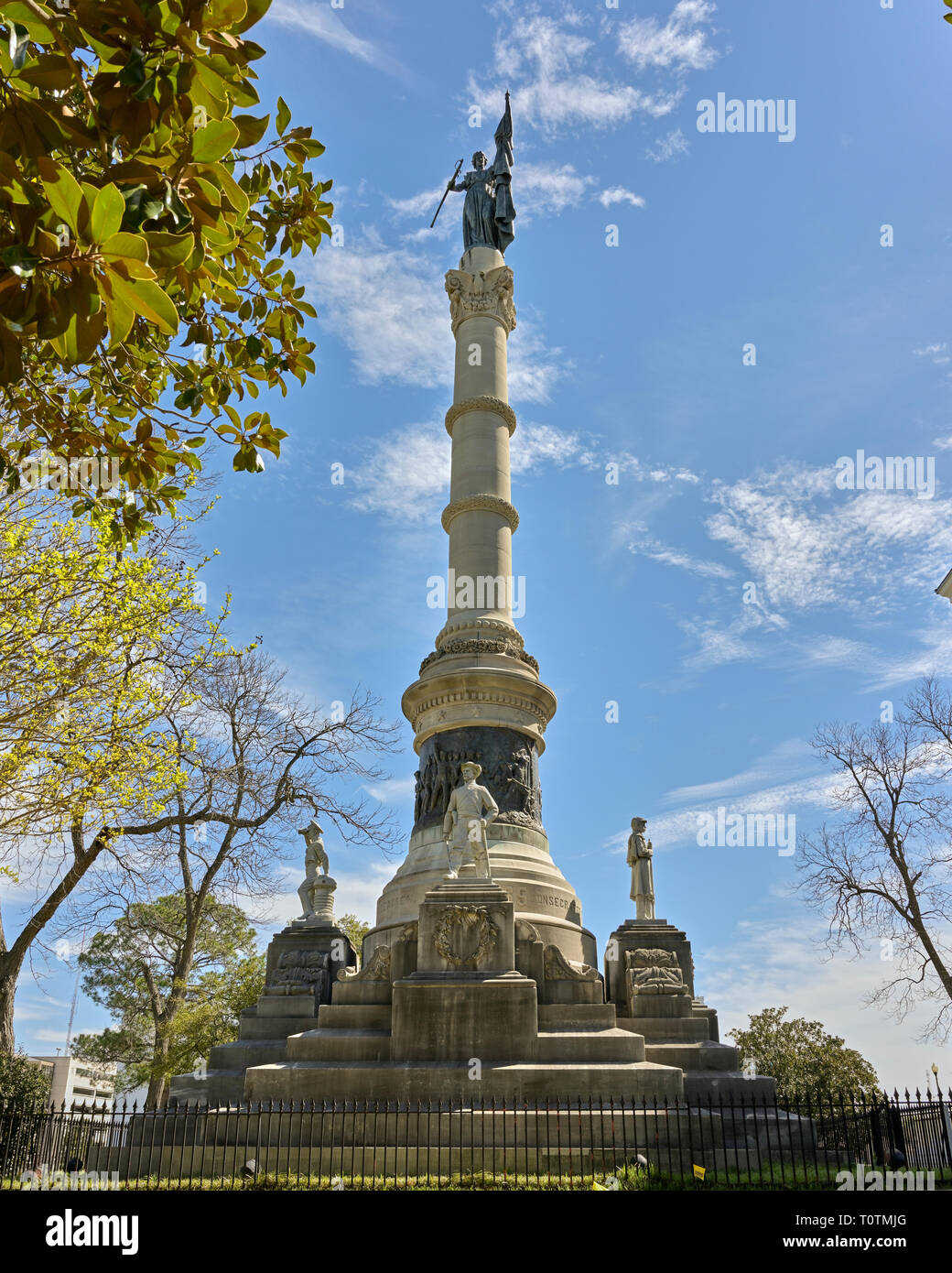 Confederate soldiers monument on the grounds of the Alabama capitol in Montgomery Alabama, USA commemorating U.S. Civil War soldiers from Alabama. Stock Photo