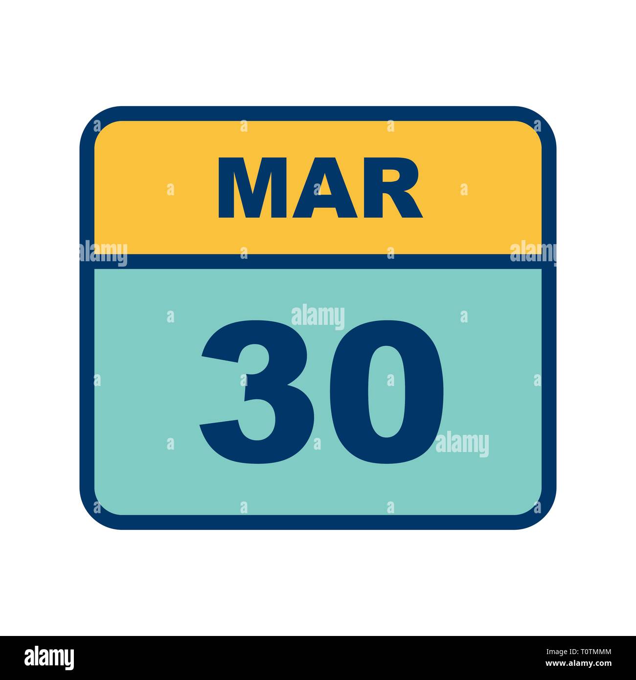 March 30th Date on a Single Day Calendar Stock Photo Alamy