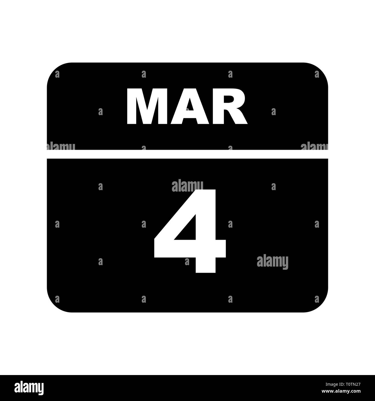 March 4th Date on a Single Day Calendar Stock Photo Alamy