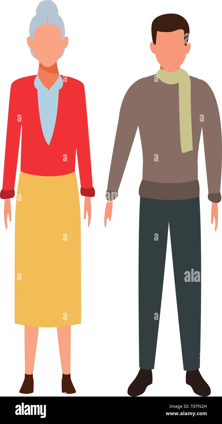 old woman and man avatar Stock Vector Image & Art - Alamy