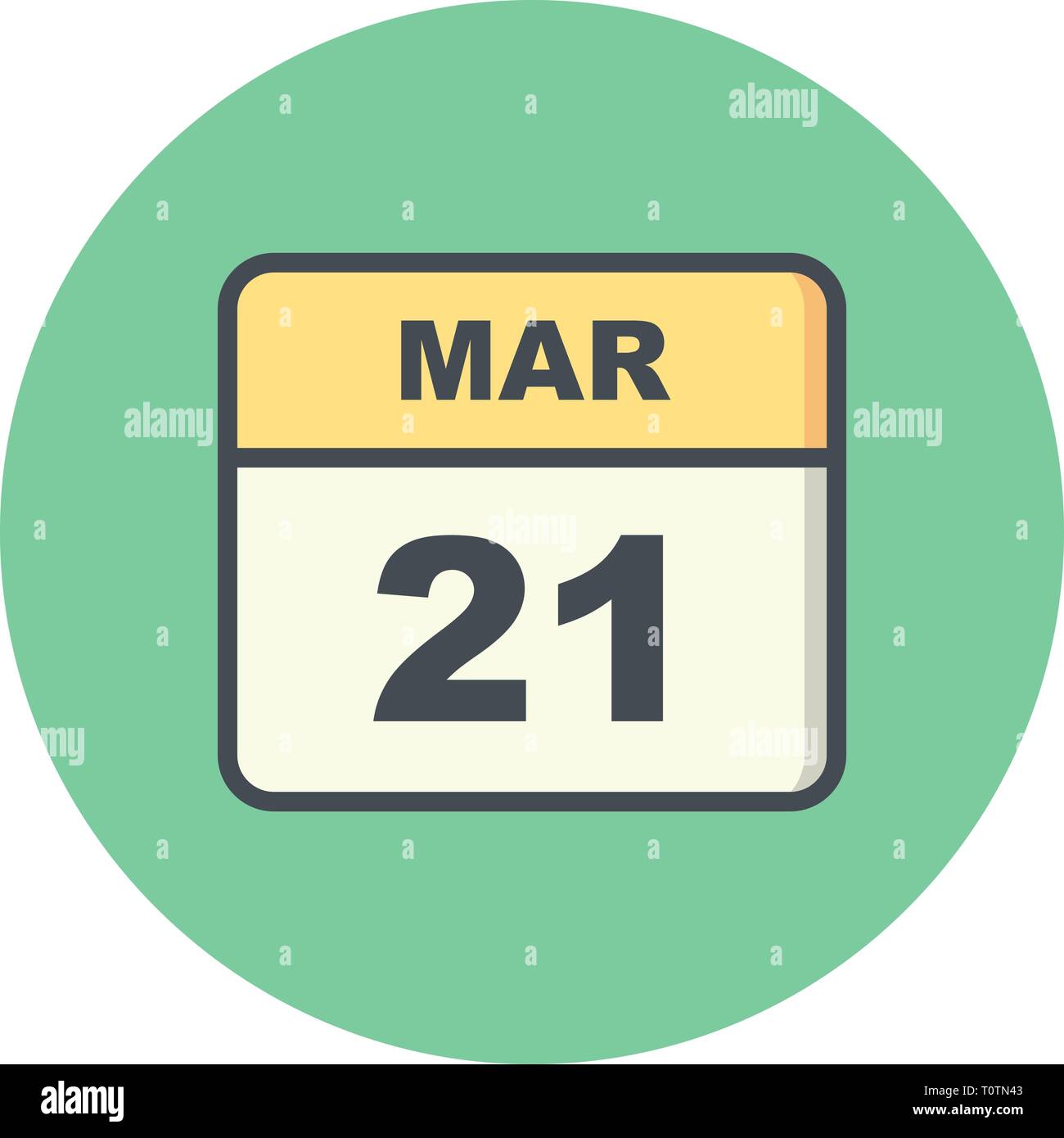 March 21st Date on a Single Day Calendar Stock Photo - Alamy