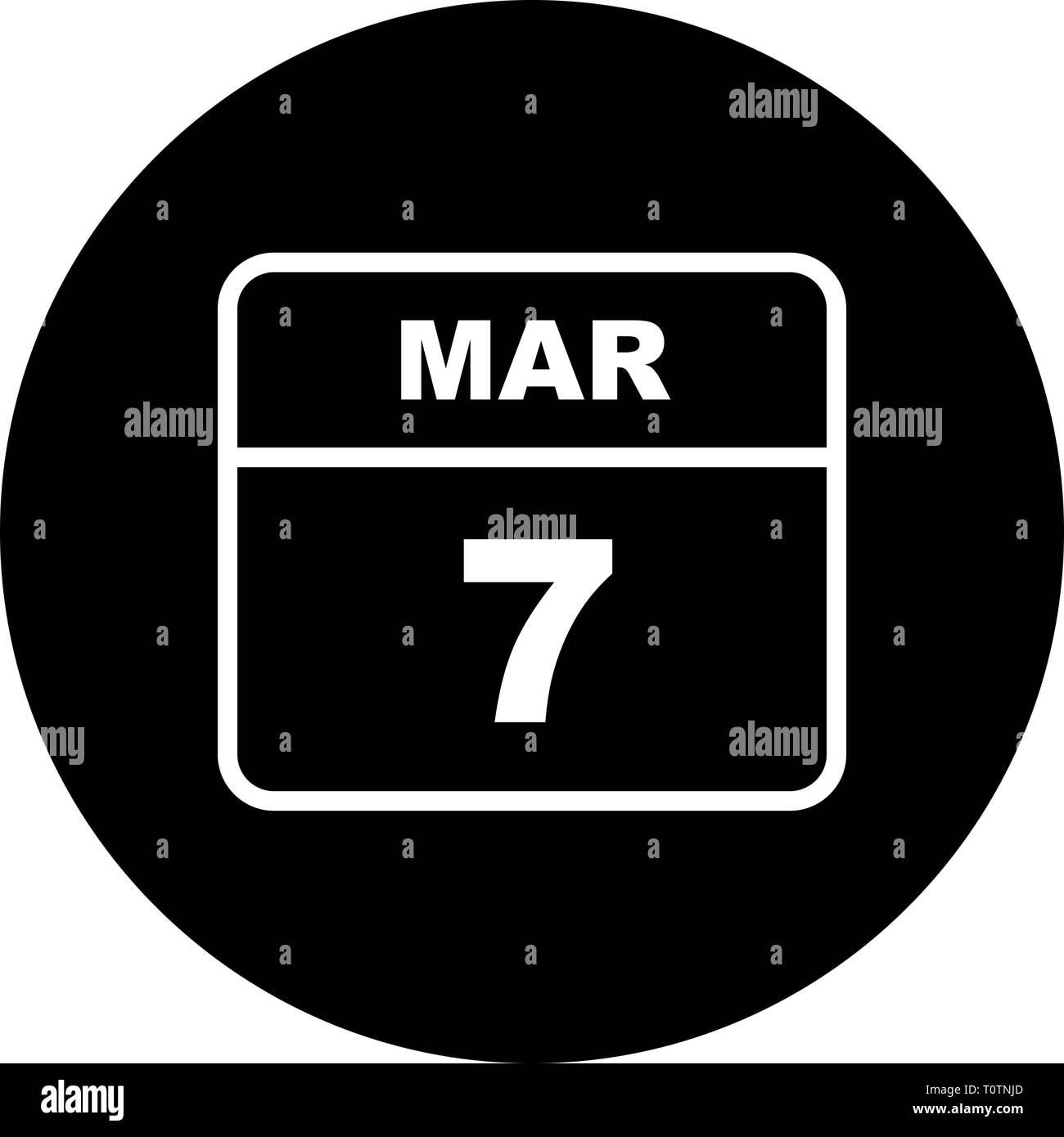 March 7th Date on a Single Day Calendar Stock Photo Alamy