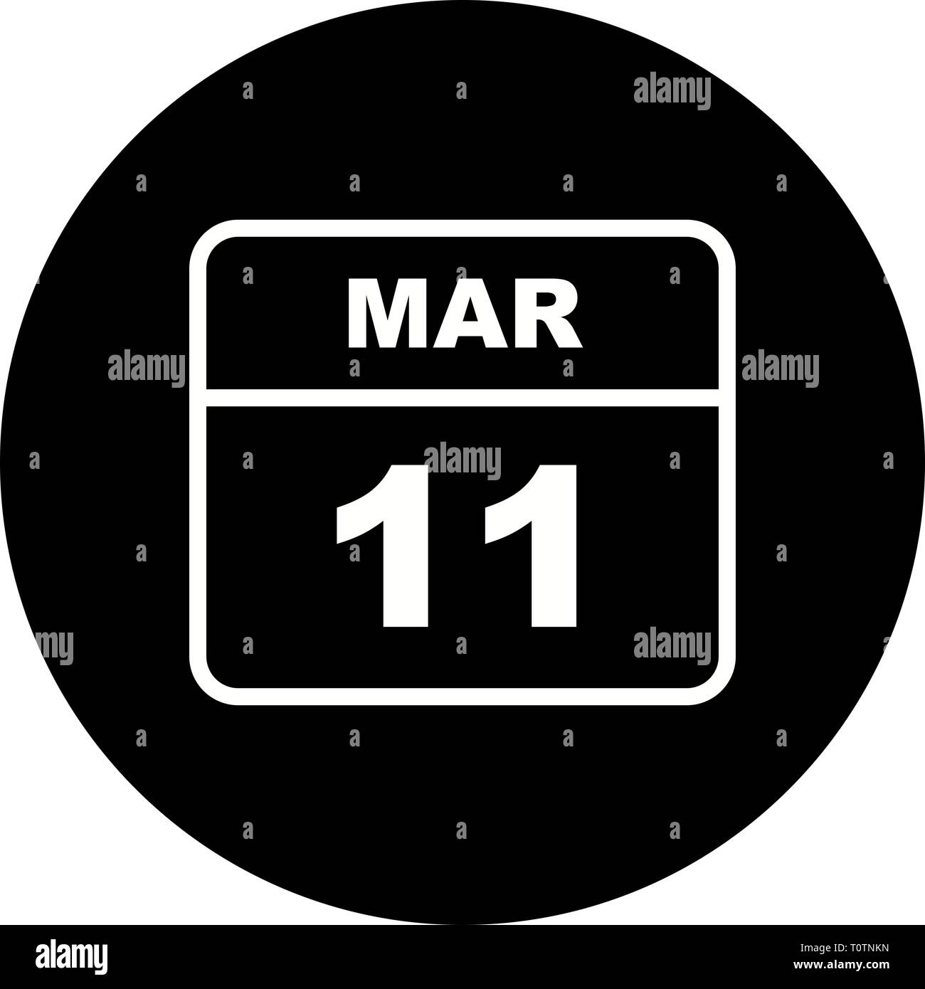 March 11th Date on a Single Day Calendar Stock Photo - Alamy