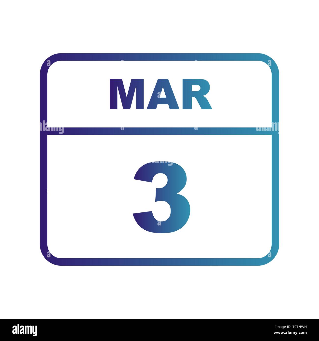 March 3rd Date on a Single Day Calendar Stock Photo