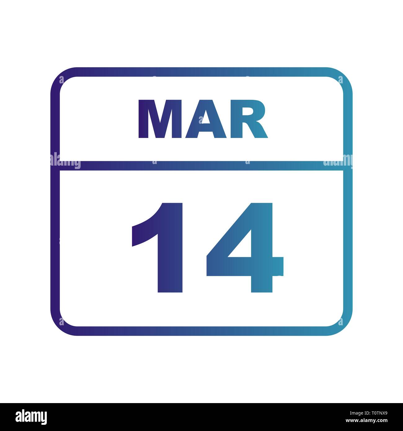 March 14th Date on a Single Day Calendar Stock Photo - Alamy