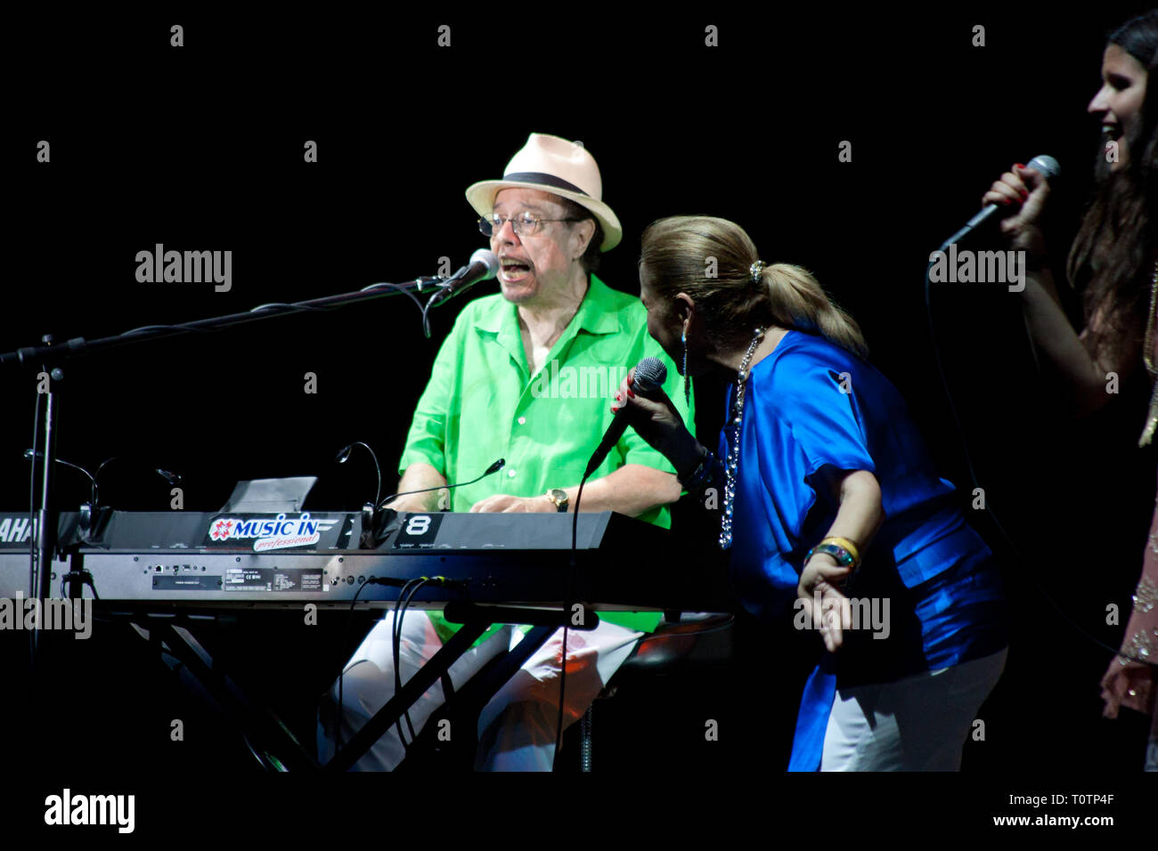 PERUGIA, ITALY - JULY 14, 2011 - Sergio Mendes Gracinha Leporace and Rozzi Crane performing on main stage at Umbria Jazz Festival - July 14, 2011 Stock Photo