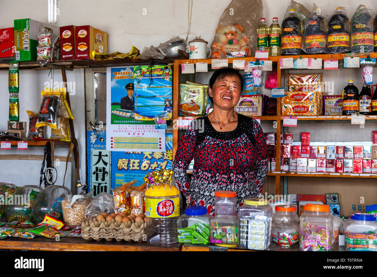 Store keeper in a local store in a village in the Gegentala