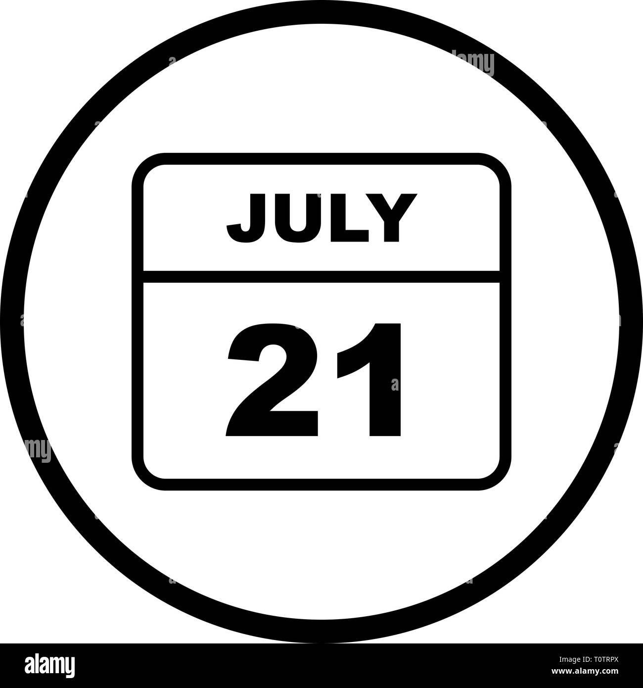 July 21st Date on a Single Day Calendar Stock Photo Alamy