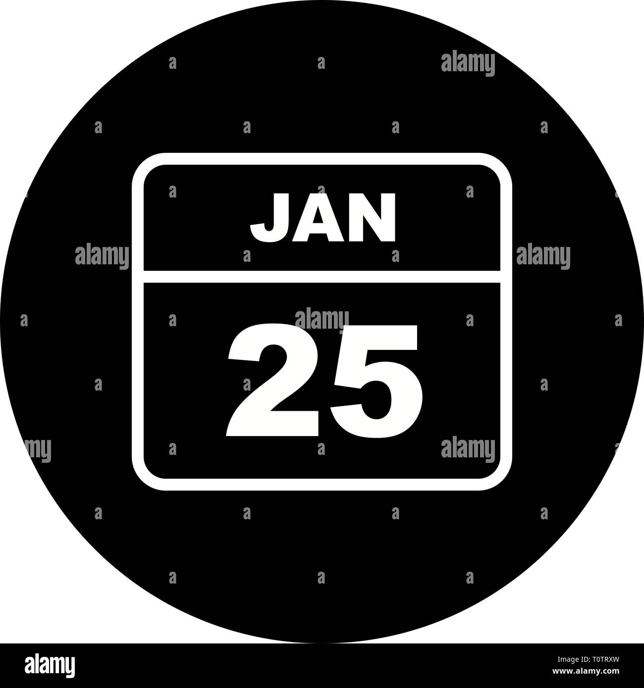 January 25th Date on a Single Day Calendar Stock Photo Alamy