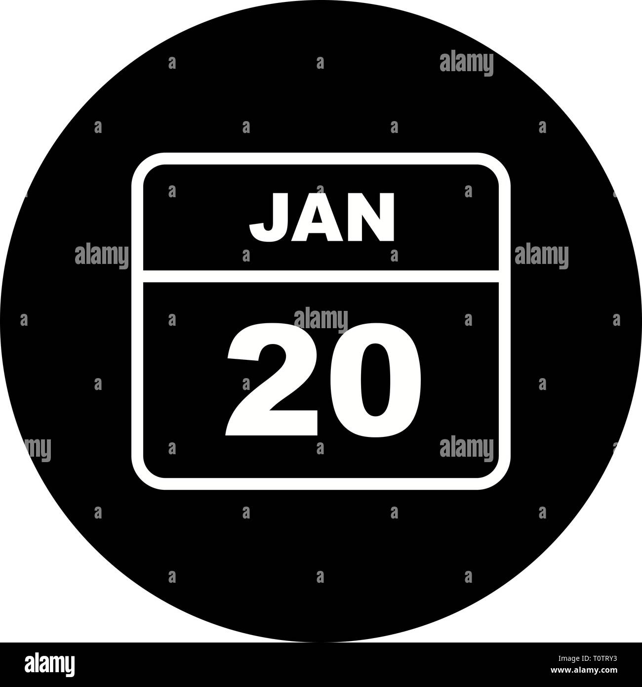 January 20th Date on a Single Day Calendar Stock Photo Alamy