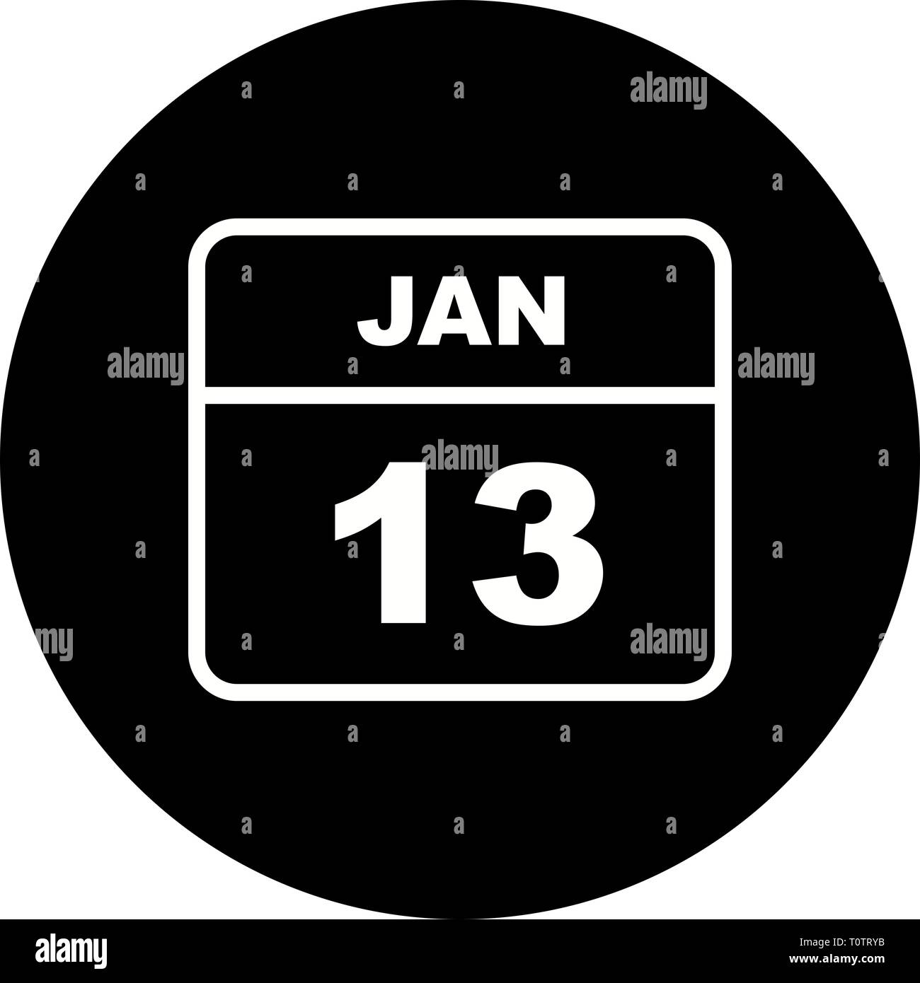 January 13th Date on a Single Day Calendar Stock Photo Alamy