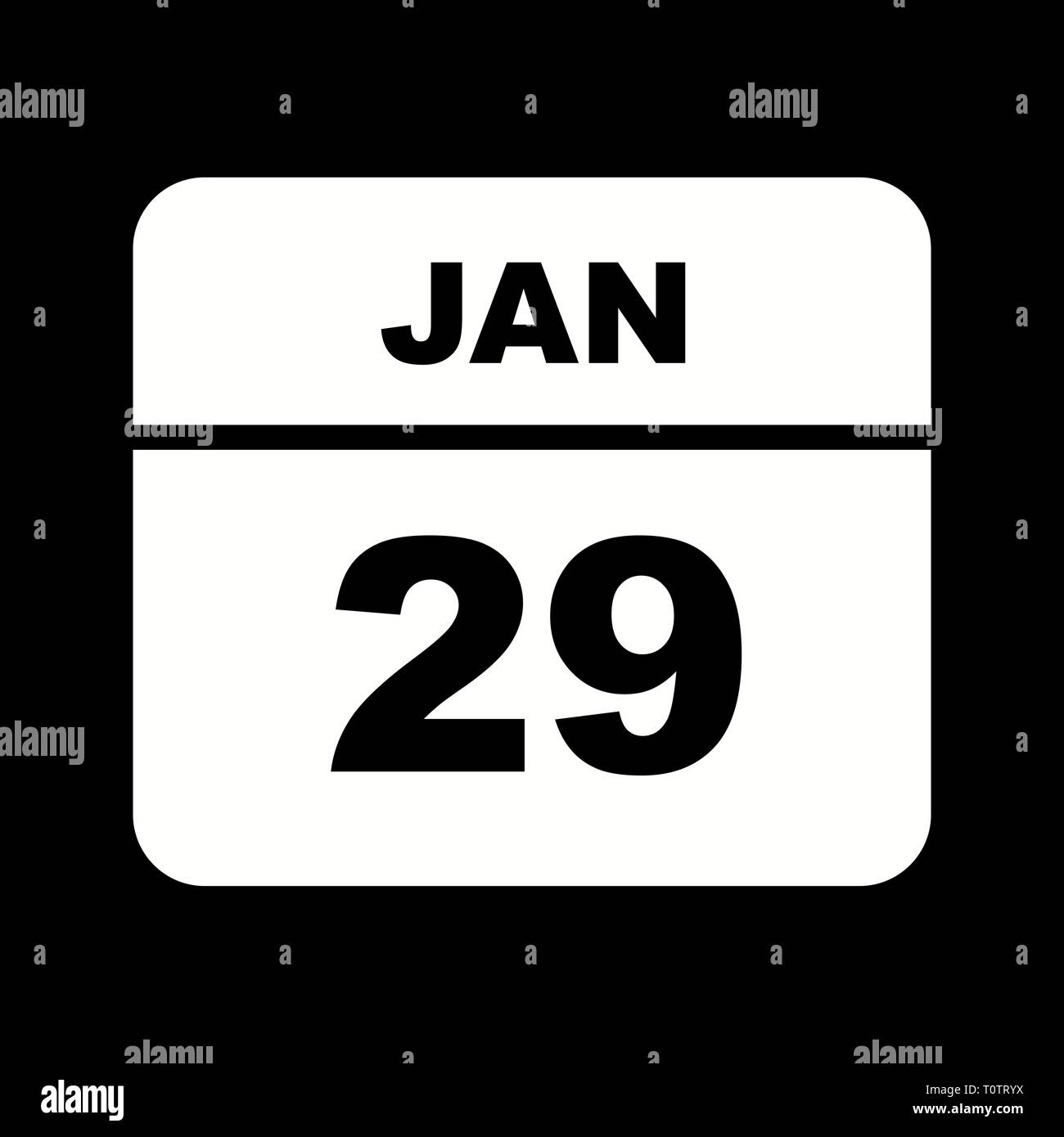 January 29th Date on a Single Day Calendar Stock Photo Alamy