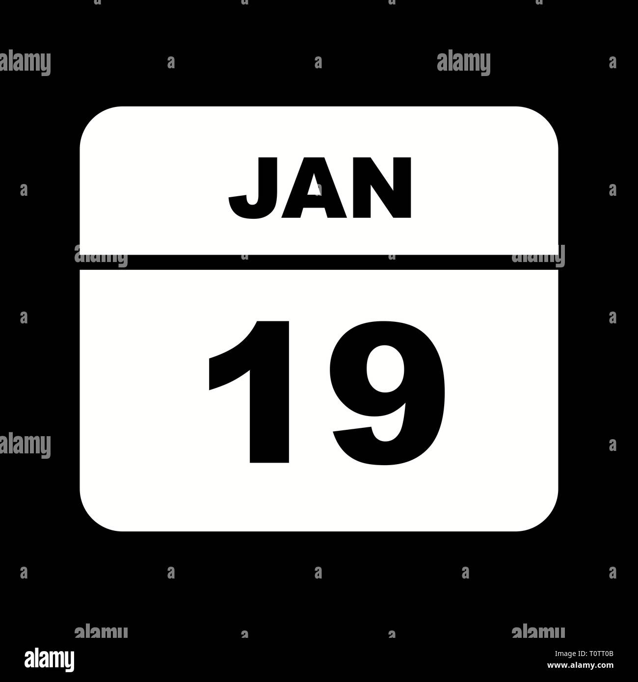 January 19th Date on a Single Day Calendar Stock Photo Alamy