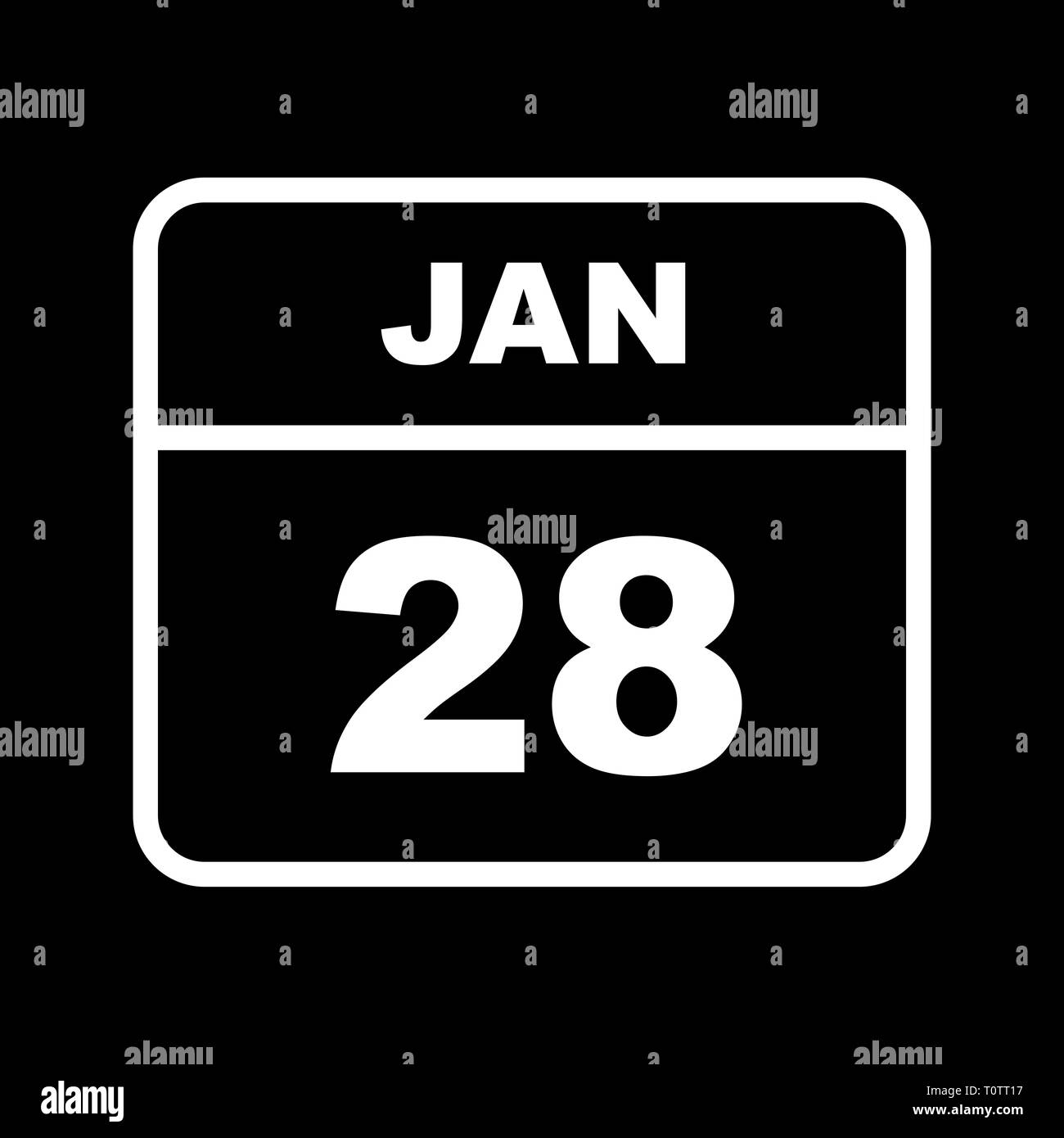 January 28th Date on a Single Day Calendar Stock Photo Alamy