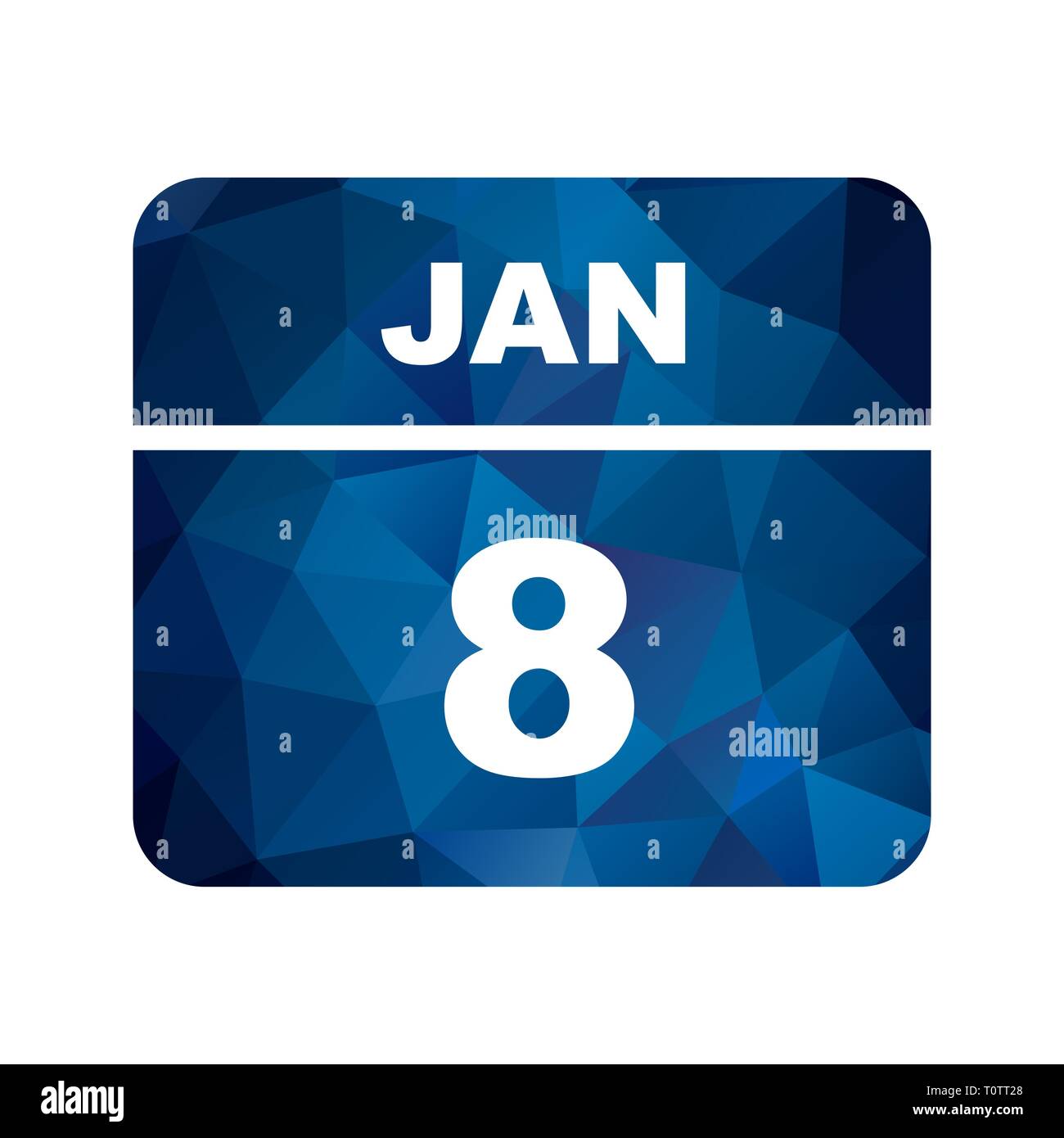 January 8th Date on a Single Day Calendar Stock Photo Alamy