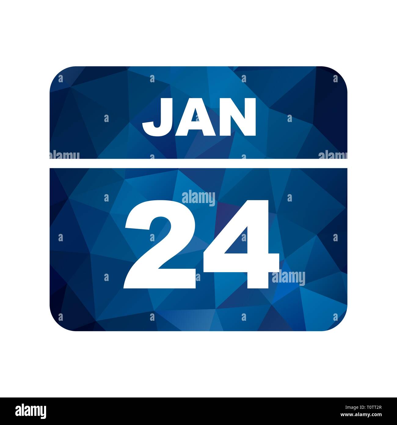 January 24th Date on a Single Day Calendar Stock Photo