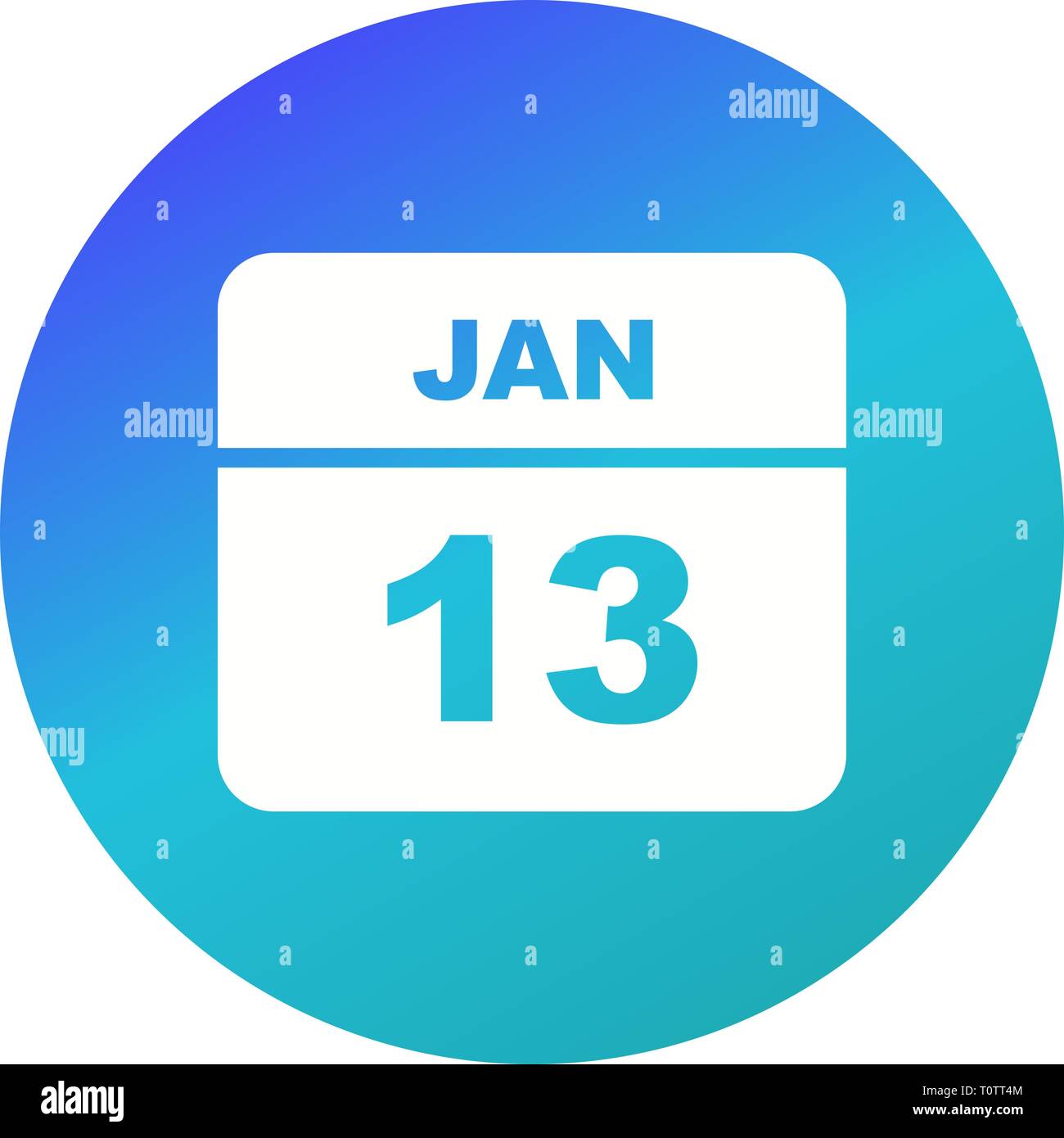 January 13th Date on a Single Day Calendar Stock Photo Alamy