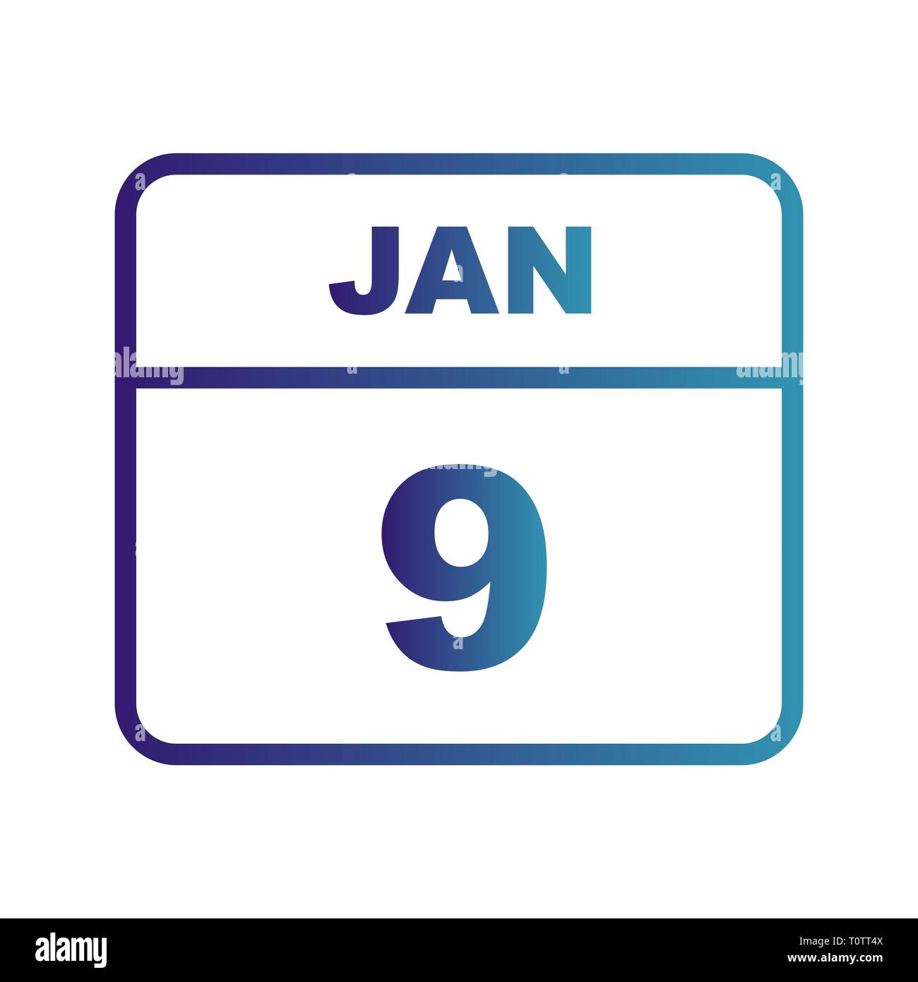 January 9th Date on a Single Day Calendar Stock Photo Alamy