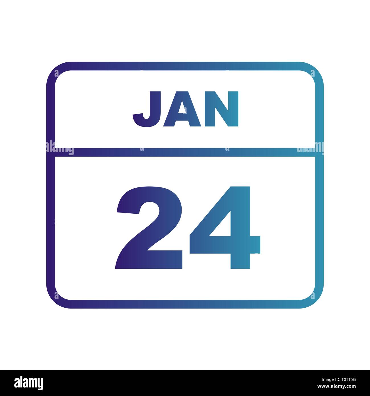 January 24th Date on a Single Day Calendar Stock Photo