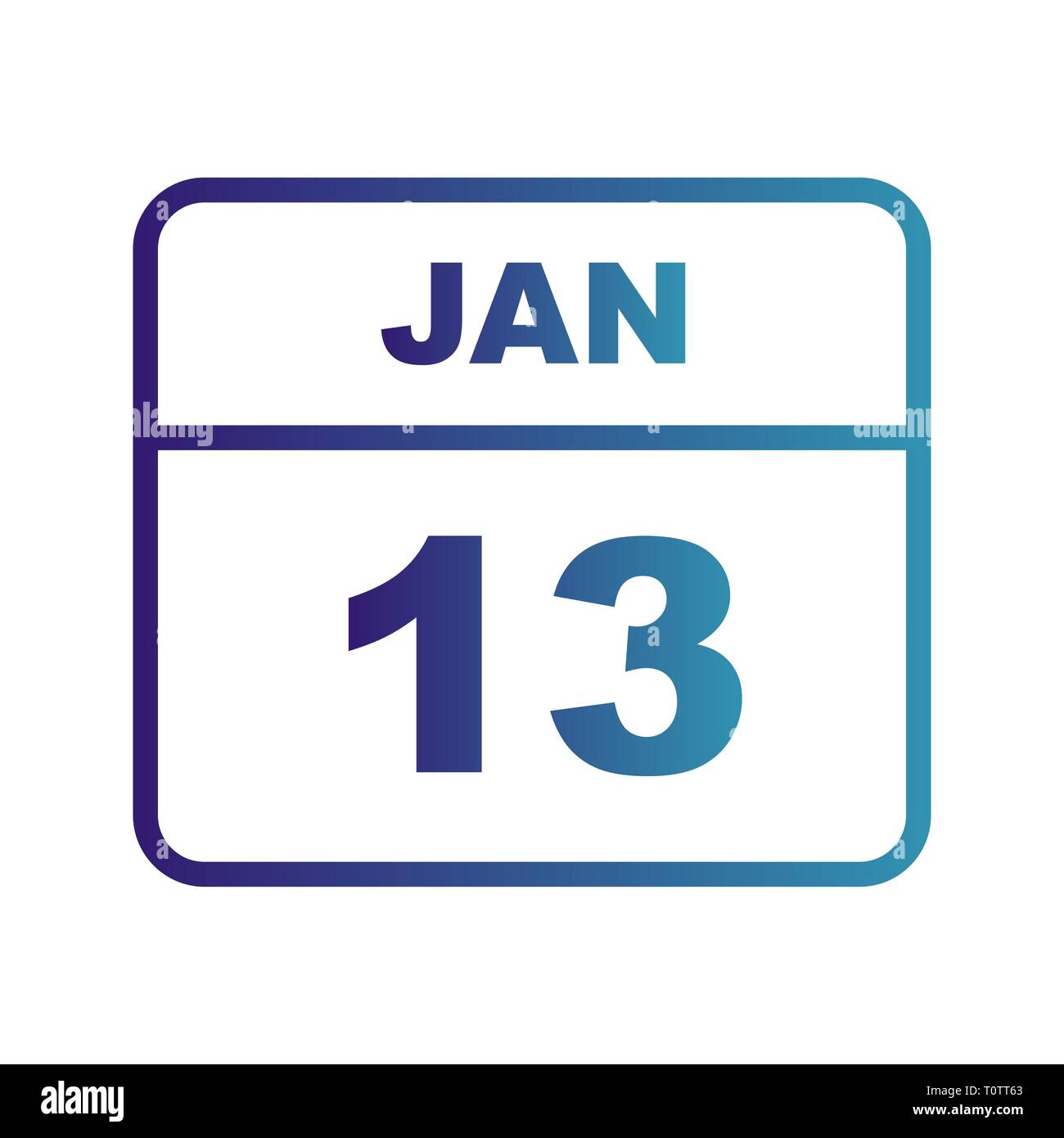 January 13th Date on a Single Day Calendar Stock Photo Alamy