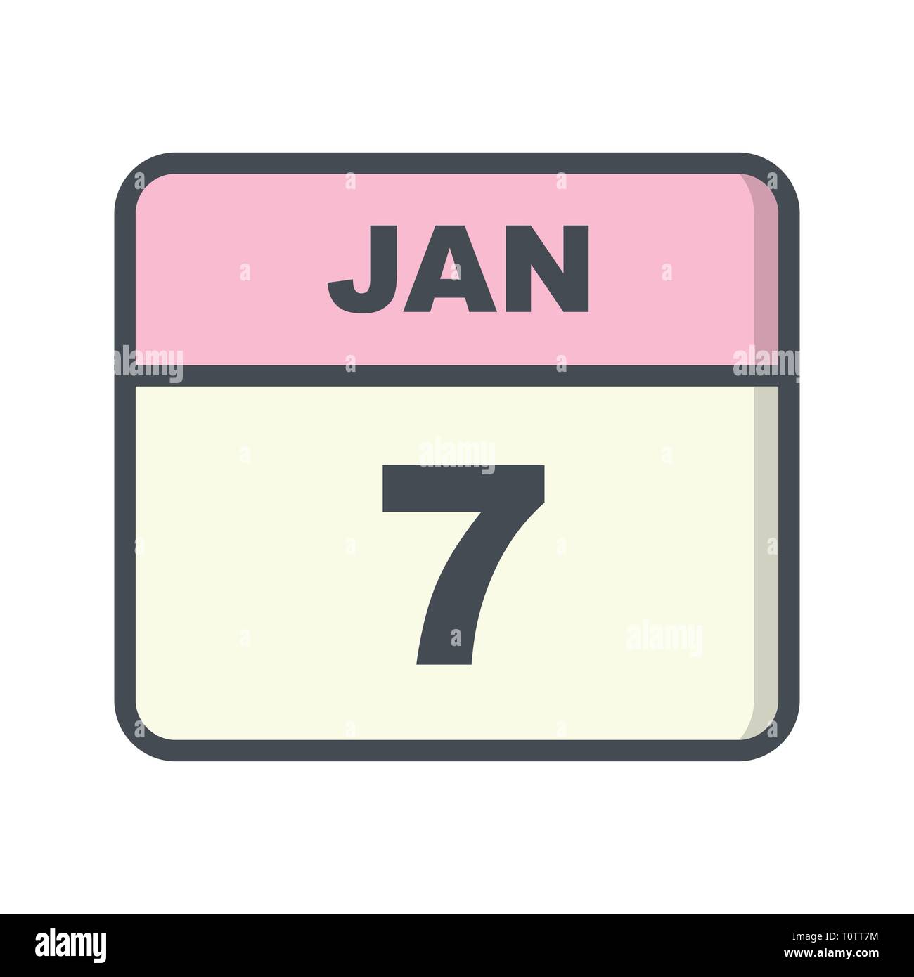 January 7th Date on a Single Day Calendar Stock Photo Alamy