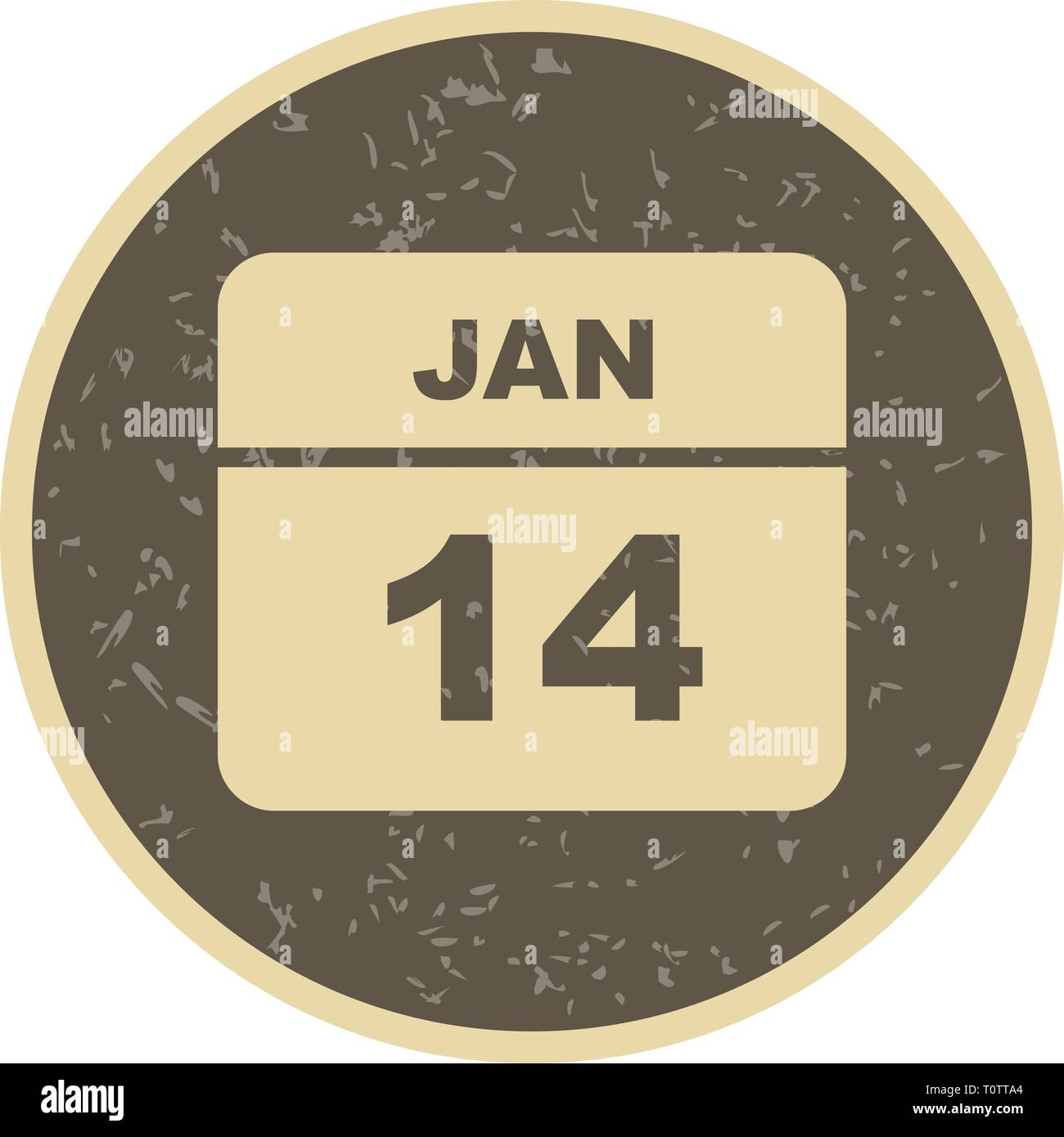 January 14th Date on a Single Day Calendar Stock Photo - Alamy