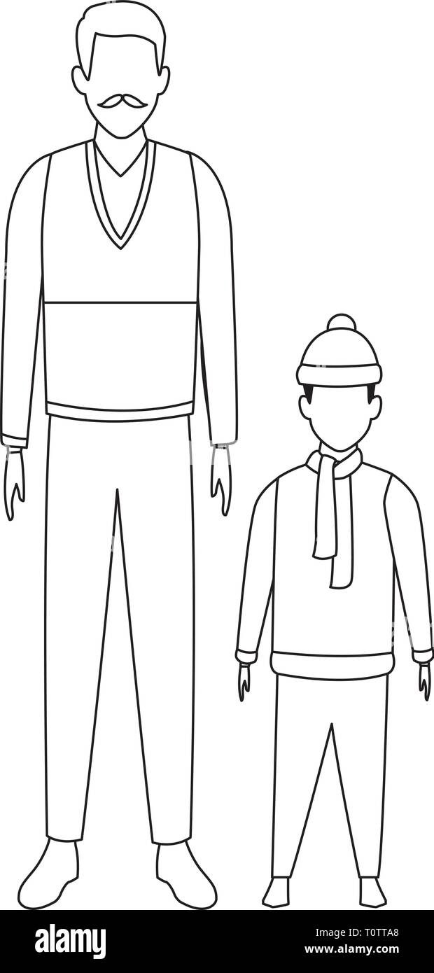 old man with child black and white Stock Vector Image & Art - Alamy