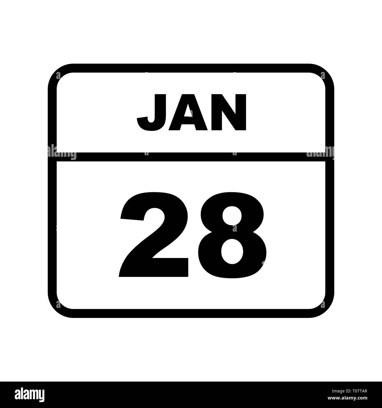 January 28th Date on a Single Day Calendar Stock Photo Alamy