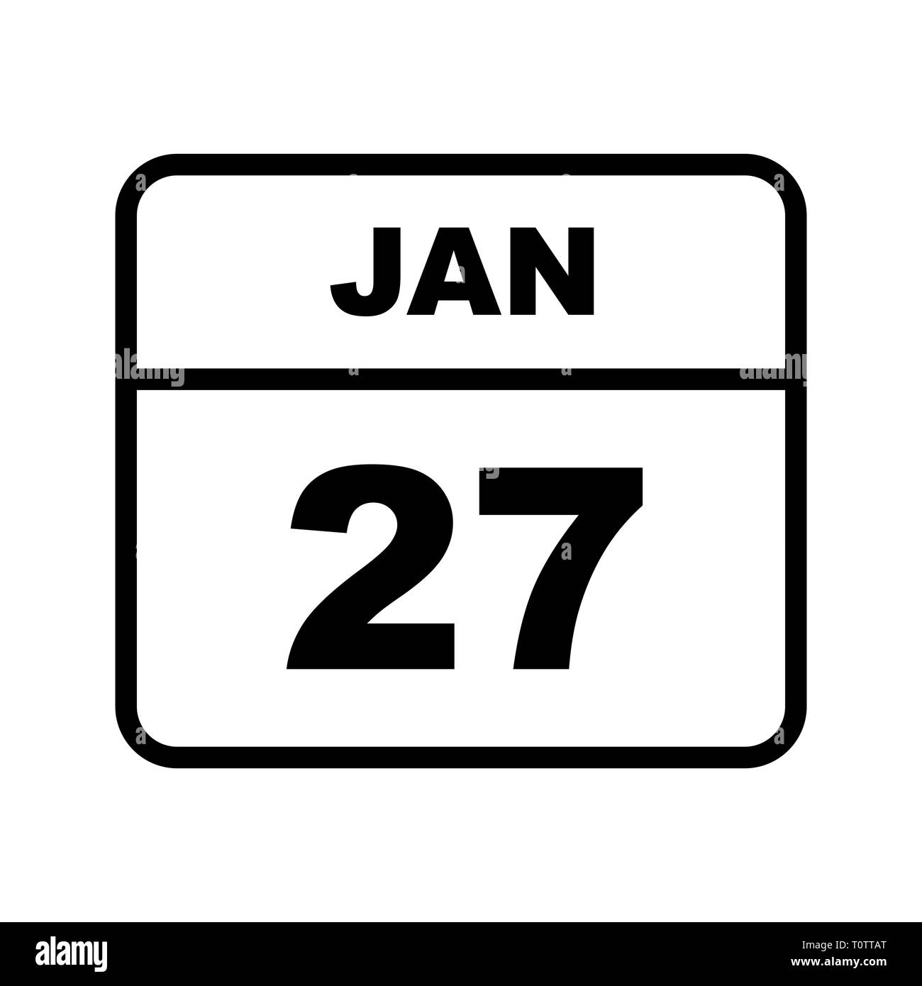 January 27th Date on a Single Day Calendar Stock Photo Alamy