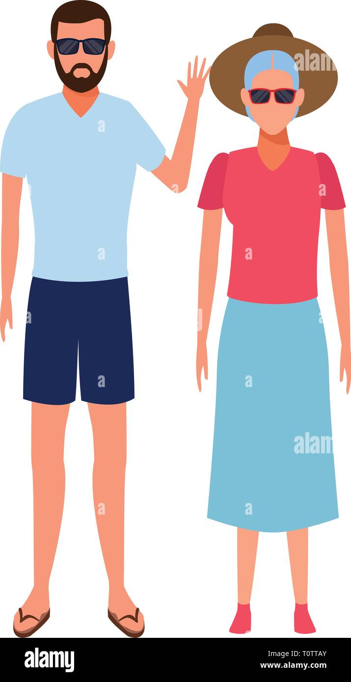 old woman and young man avatar Stock Vector Image & Art - Alamy