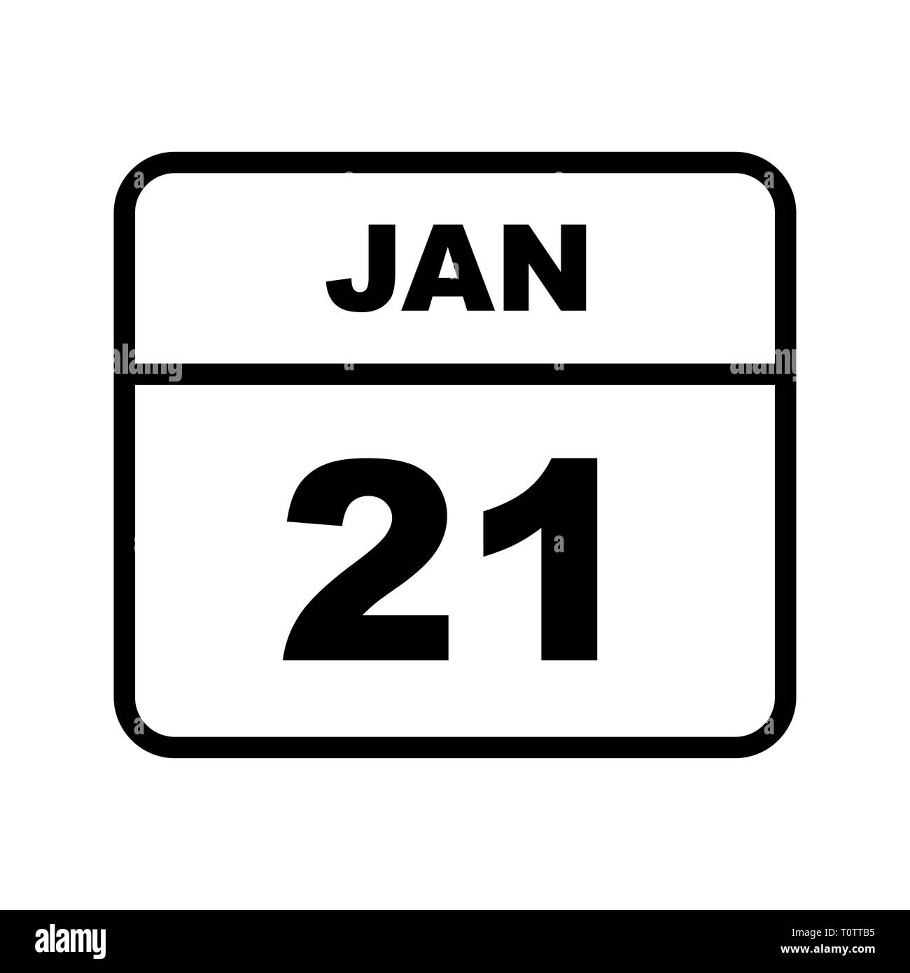 January 21st Date On A Single Day Calendar Stock Photo Alamy