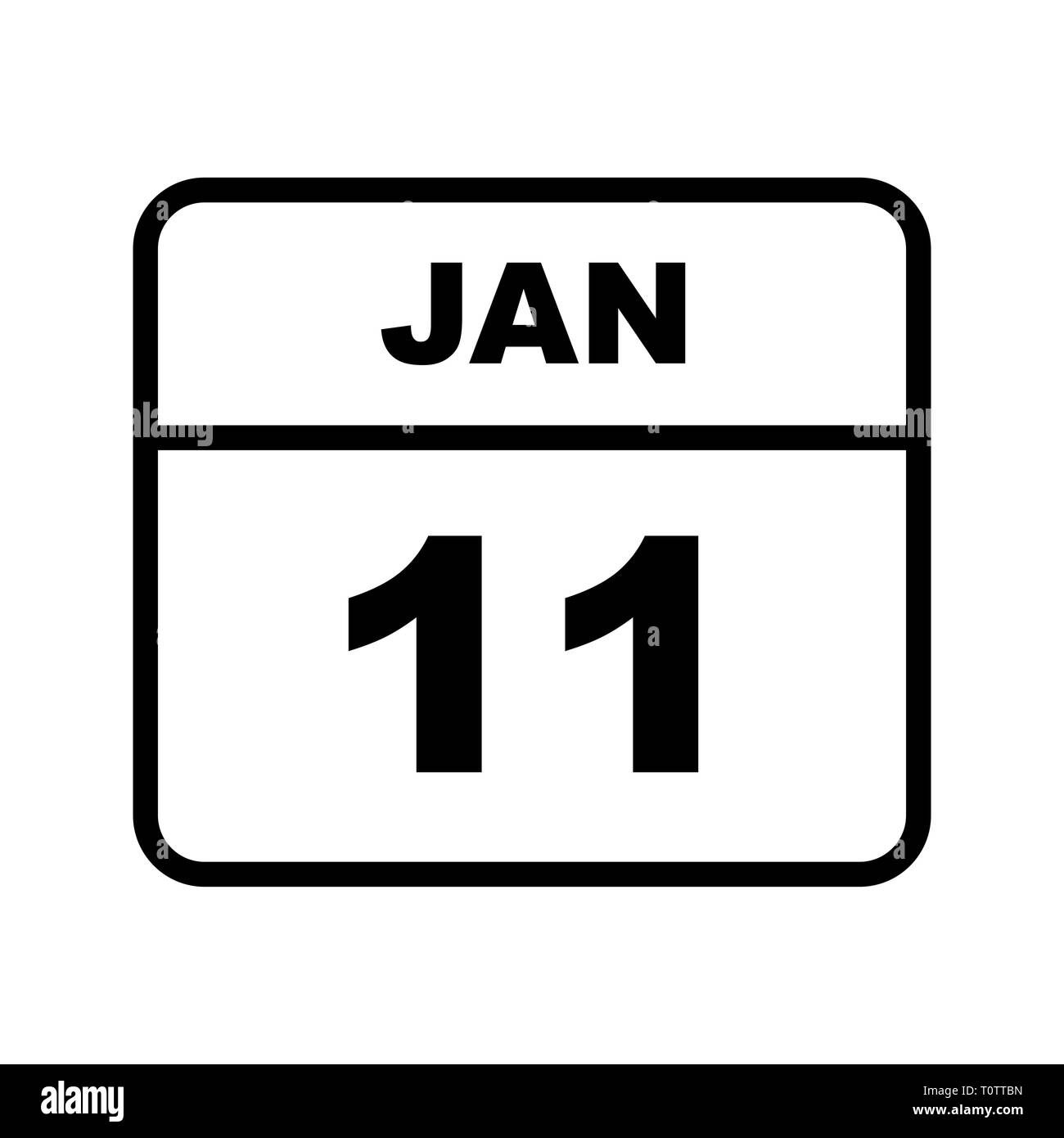 January 11th Date on a Single Day Calendar Stock Photo Alamy