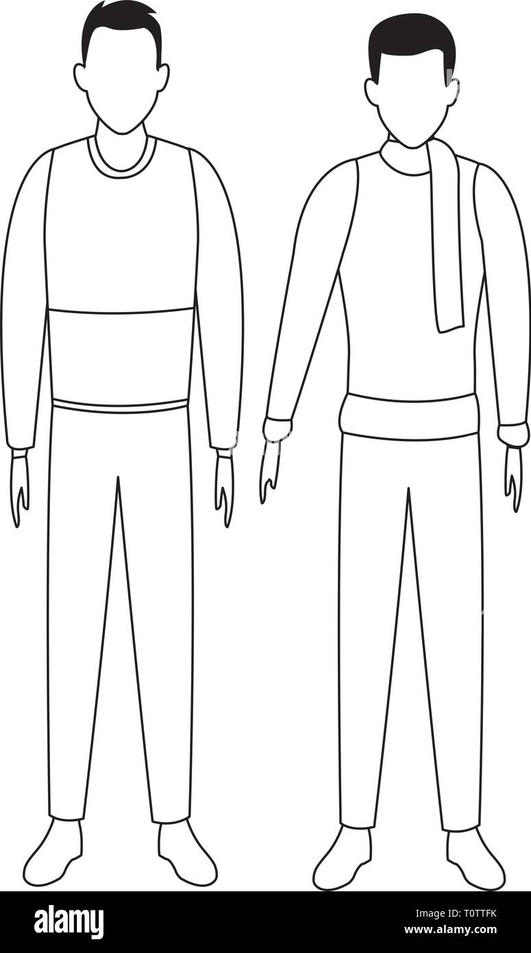 People wearing winter clothing Black and White Stock Photos & Images ...