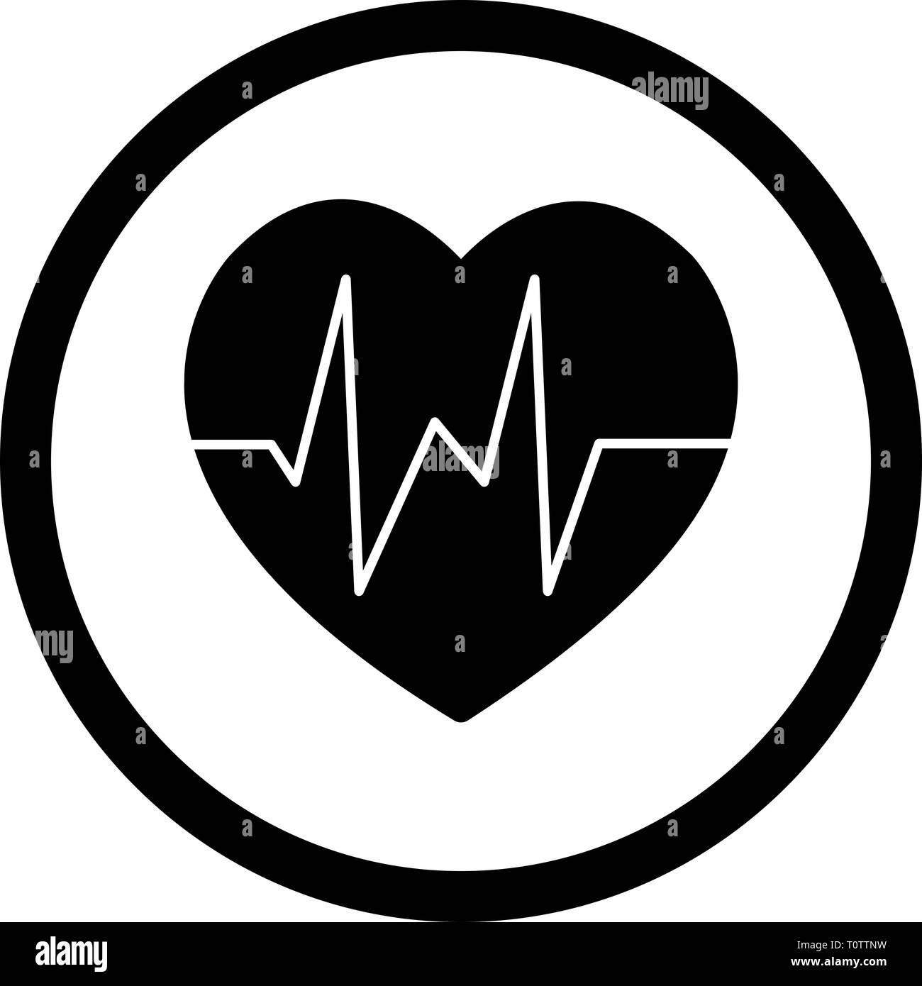 Illustration Heart Beat Icon Stock Photo - Alamy
