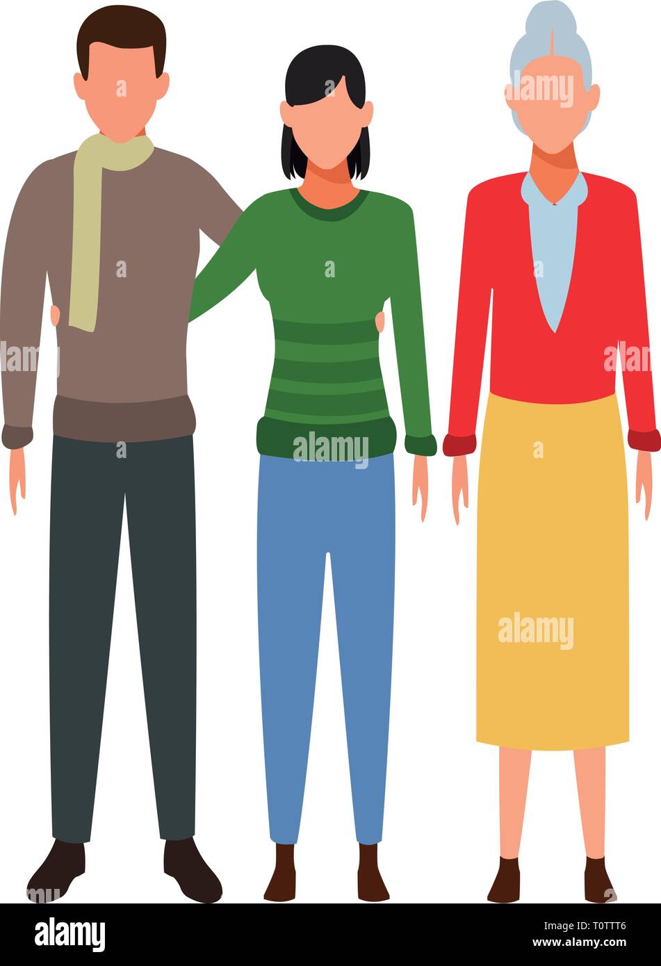 couple and old woman avatar Stock Vector Image & Art - Alamy