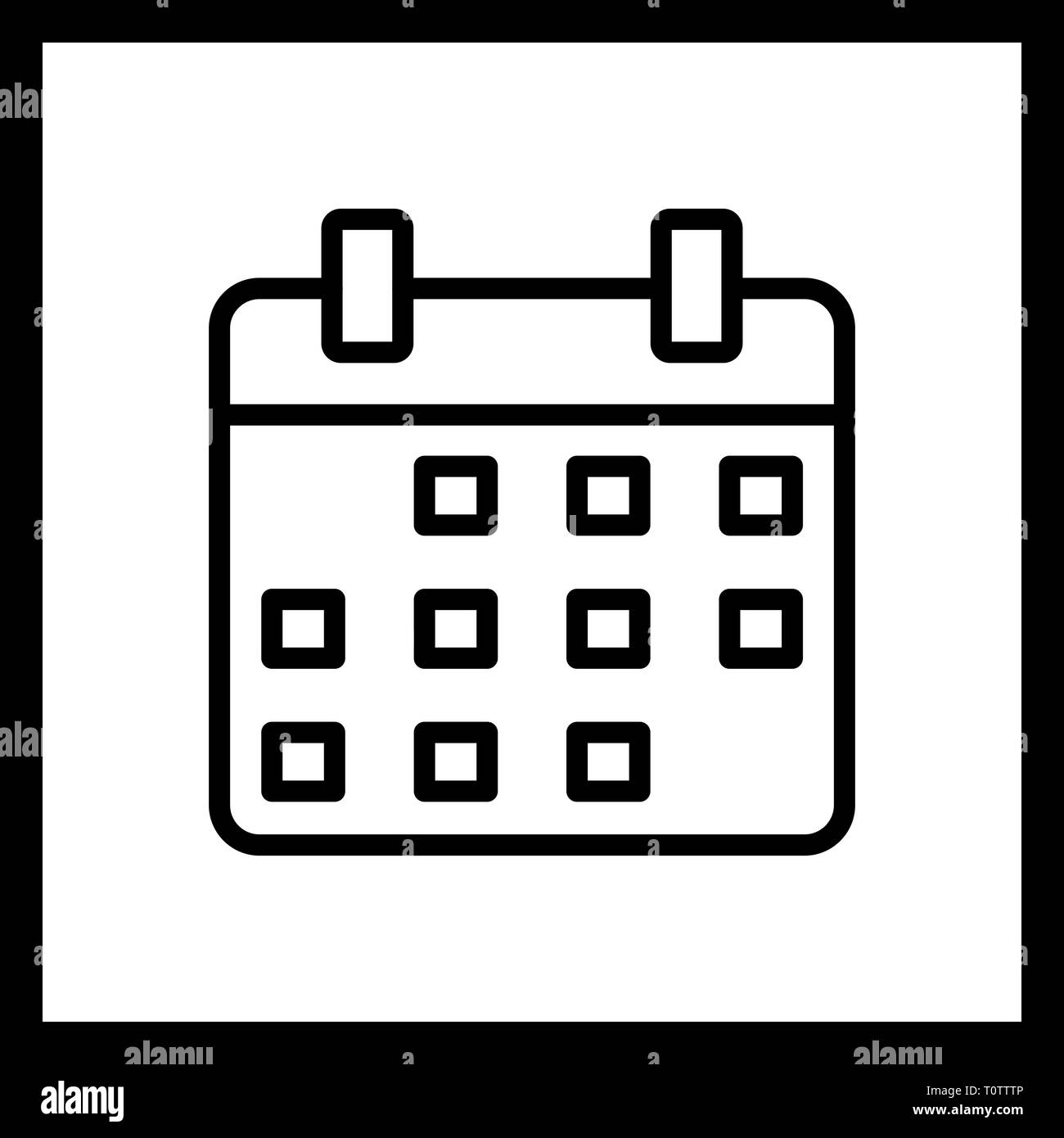 Illustration Calendar Icon Stock Photo - Alamy