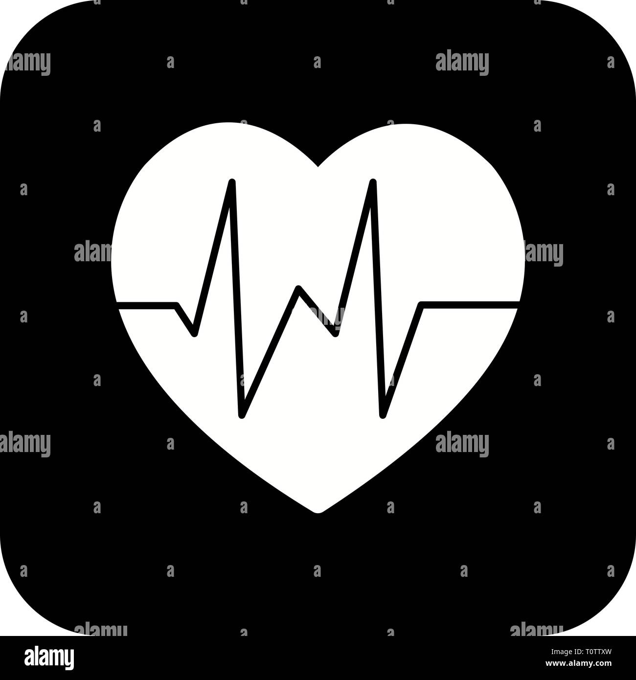 Illustration Heart Beat Icon Stock Photo - Alamy