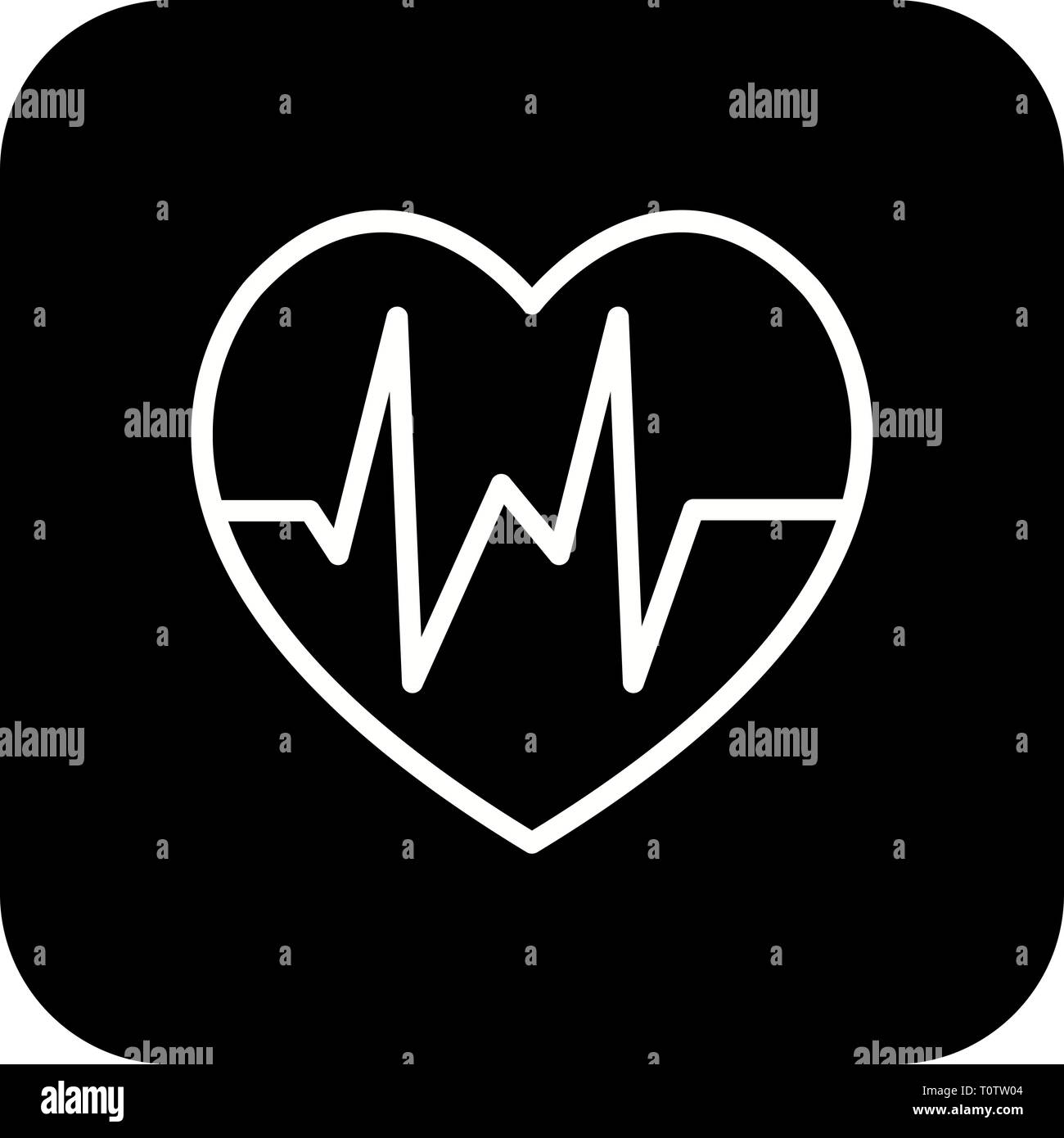 Illustration Heart Beat Icon Stock Photo - Alamy