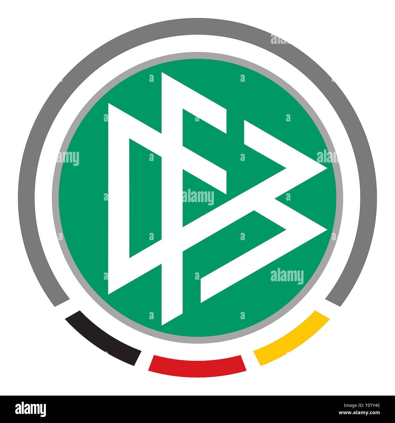 Logo of the German Football Association DFB mit seat in Frankfurt - Germany. Stock Photo
