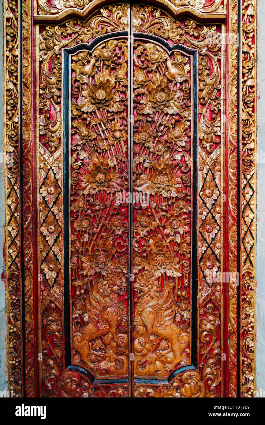 Intricate Balinese Door Stock Photo - Alamy