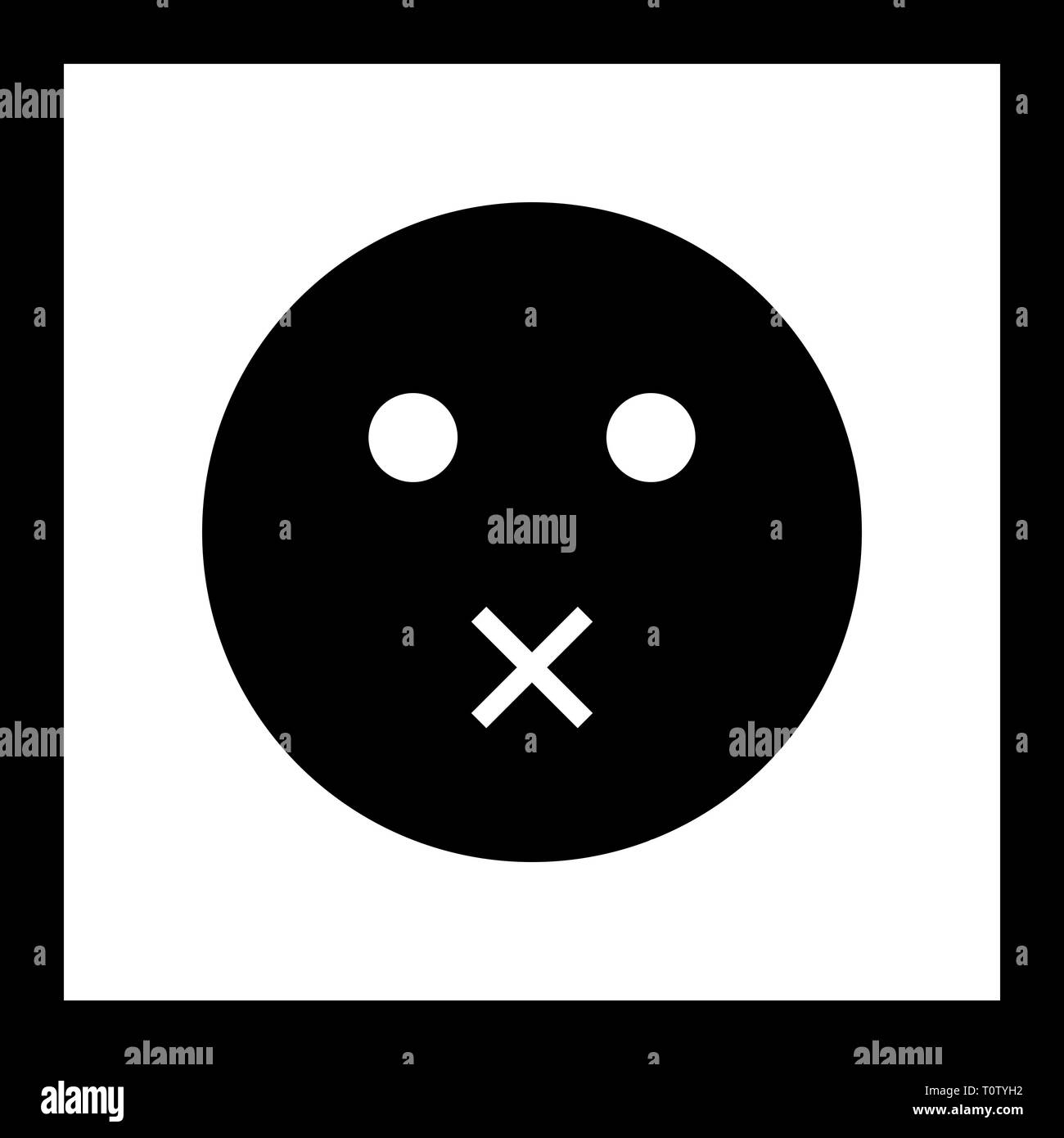 Illustration Mute Emoji Icon Stock Photo Alamy