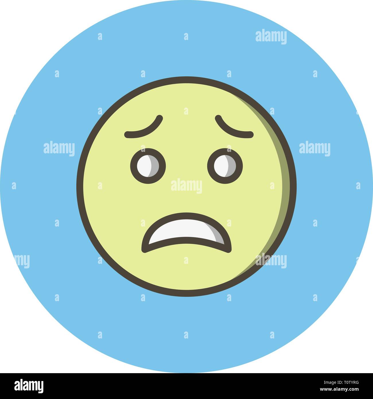 Illustration Scared Emoji Icon Stock Photo - Alamy