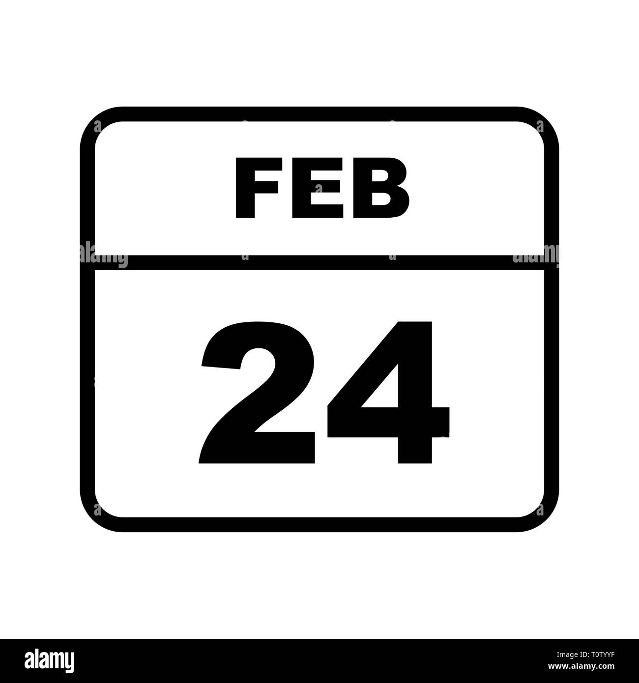 February 24th Date on a Single Day Calendar Stock Photo Alamy