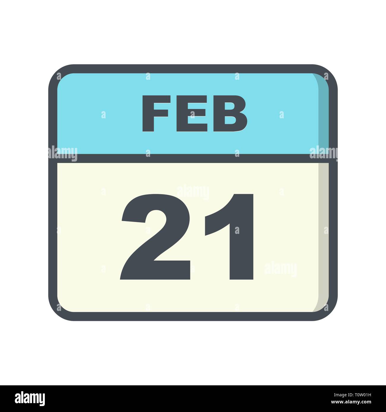 February 21st Date on a Single Day Calendar Stock Photo - Alamy