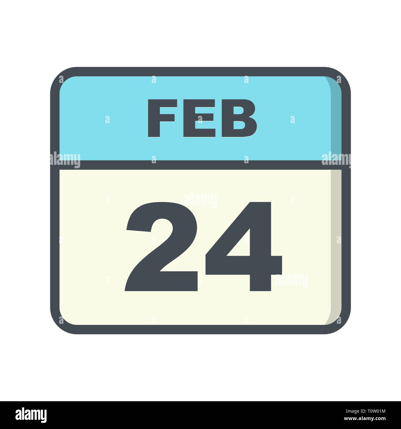February 24th Date on a Single Day Calendar Stock Photo Alamy