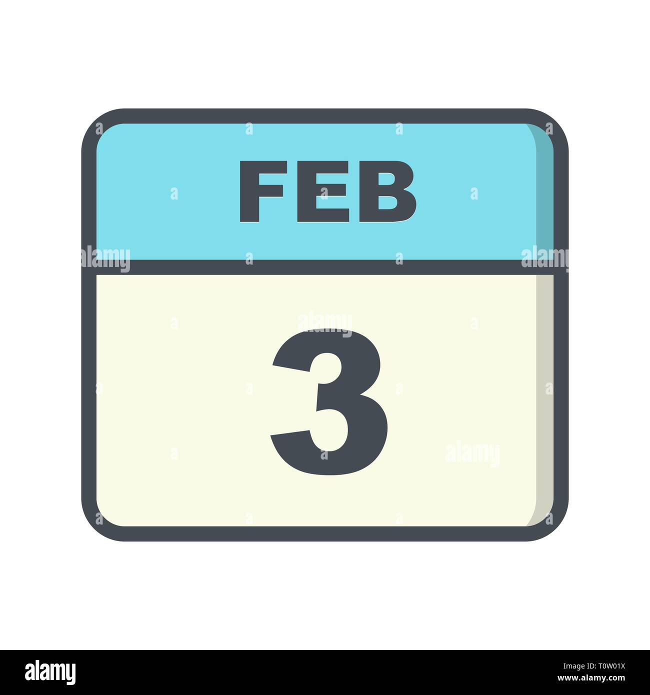February 3rd Date on a Single Day Calendar Stock Photo Alamy