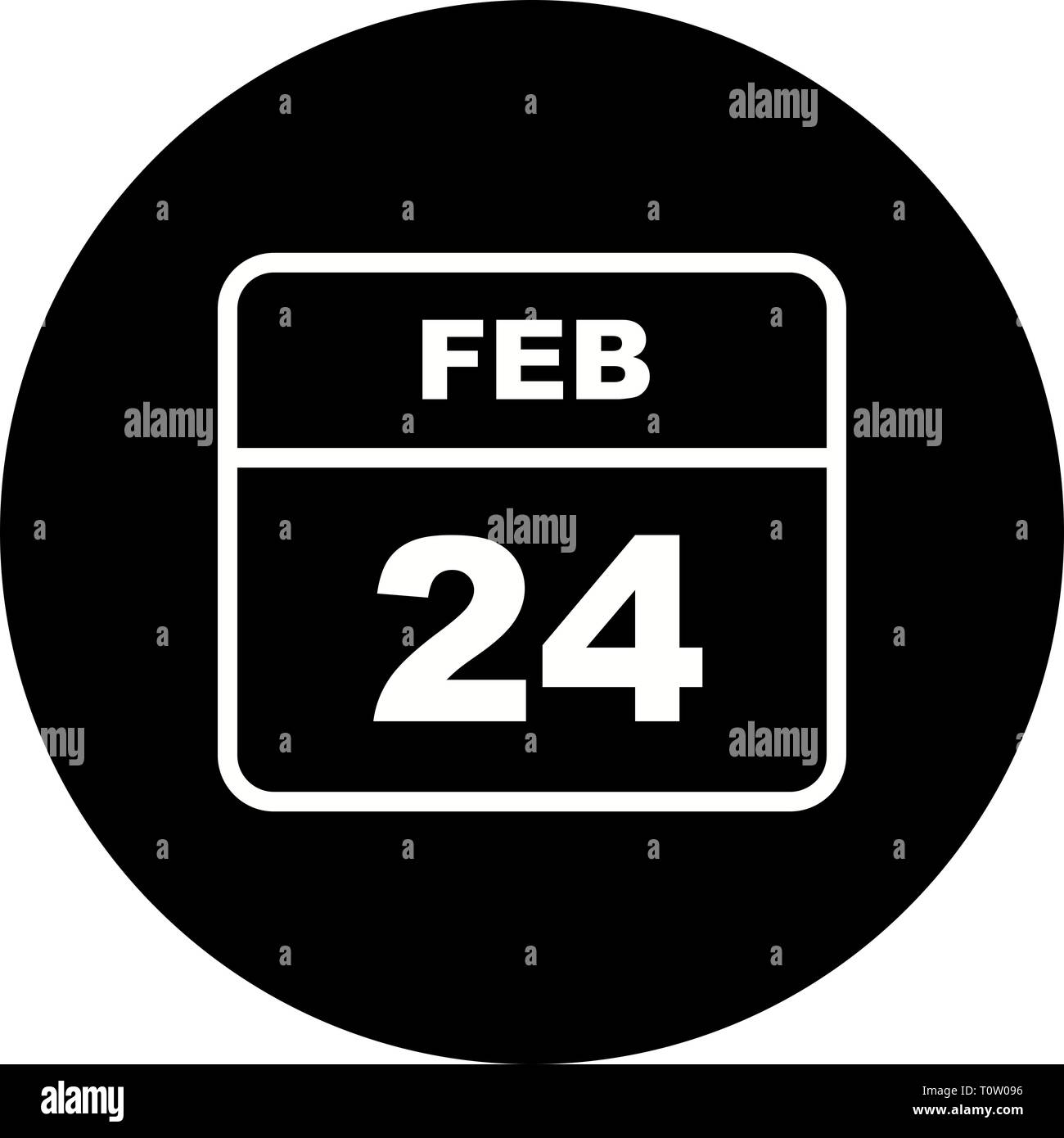 February 24th Date on a Single Day Calendar Stock Photo Alamy