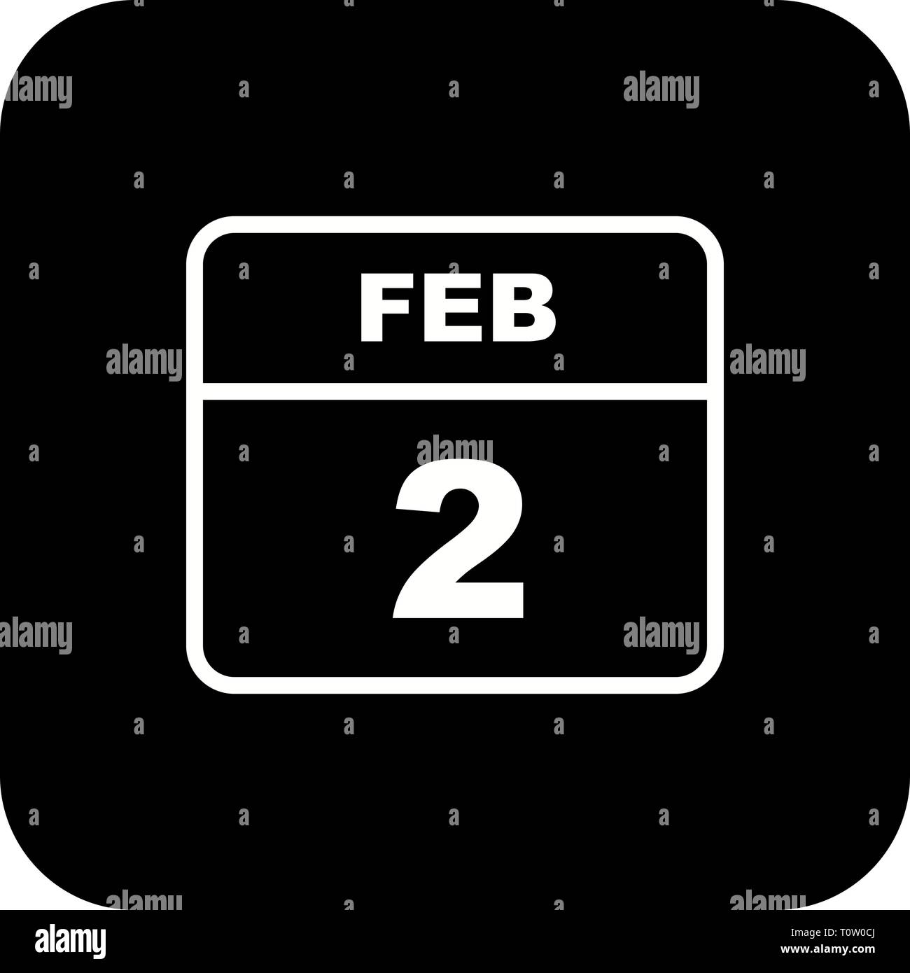 February 2nd Date on a Single Day Calendar Stock Photo Alamy