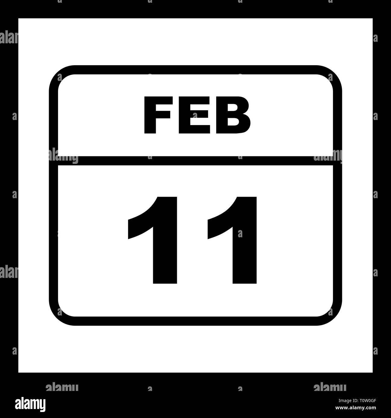 February 11th Date on a Single Day Calendar Stock Photo Alamy